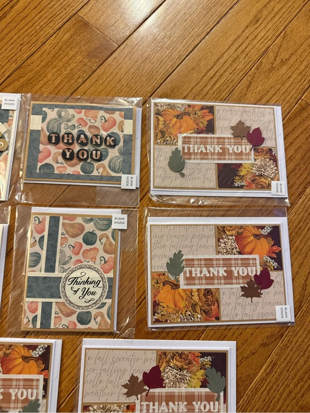 Handmade Fall Thank You & Thinking of You Cards – Blank Inside Fall Autumn